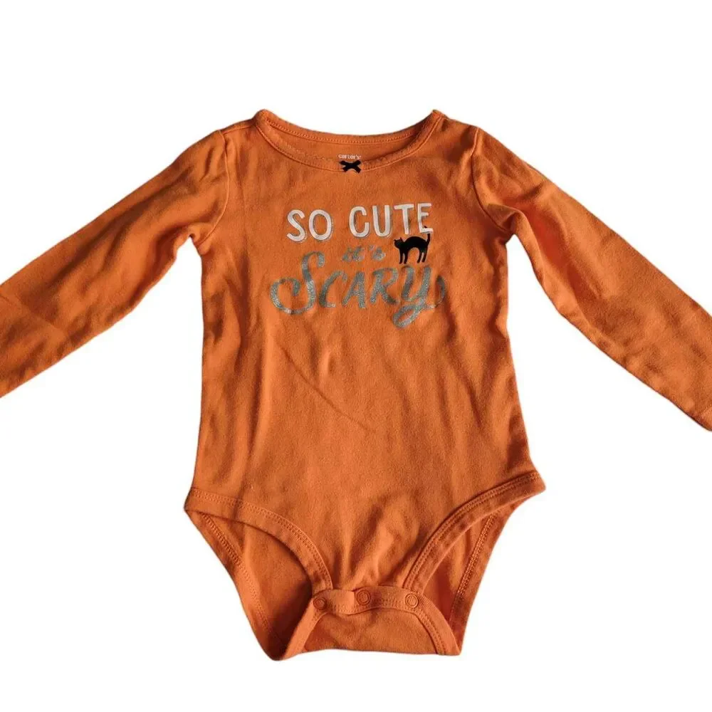 Girls Size 24 Months Halloween Bodysuit So Cute It's Scary